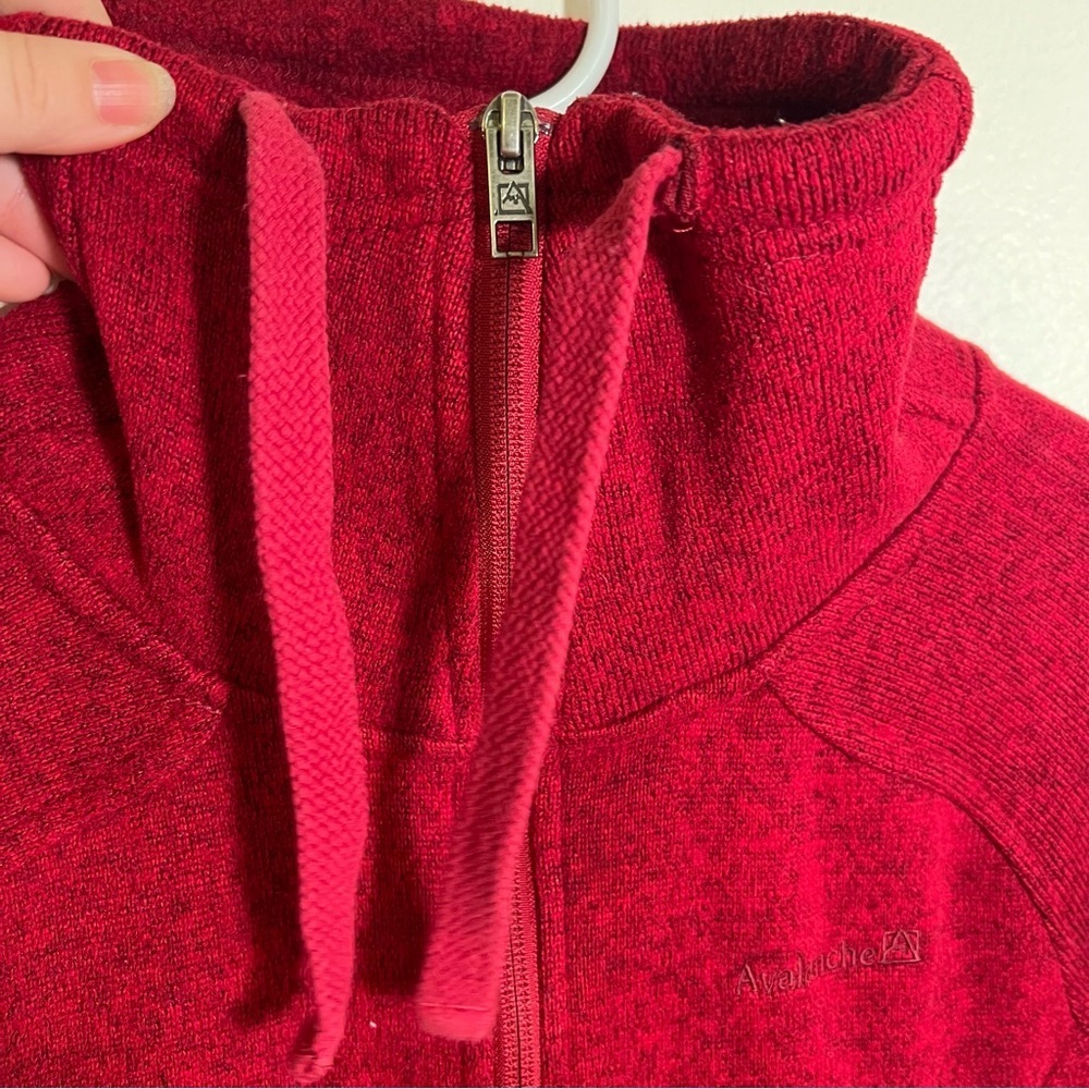 Avalanche Full Zip Sweater Jacket Red Marled - image 8